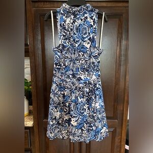 NWT Lilly Pulitzer Low Tide Navy Pandarma Wyota Dress Skirted Romper Size Small